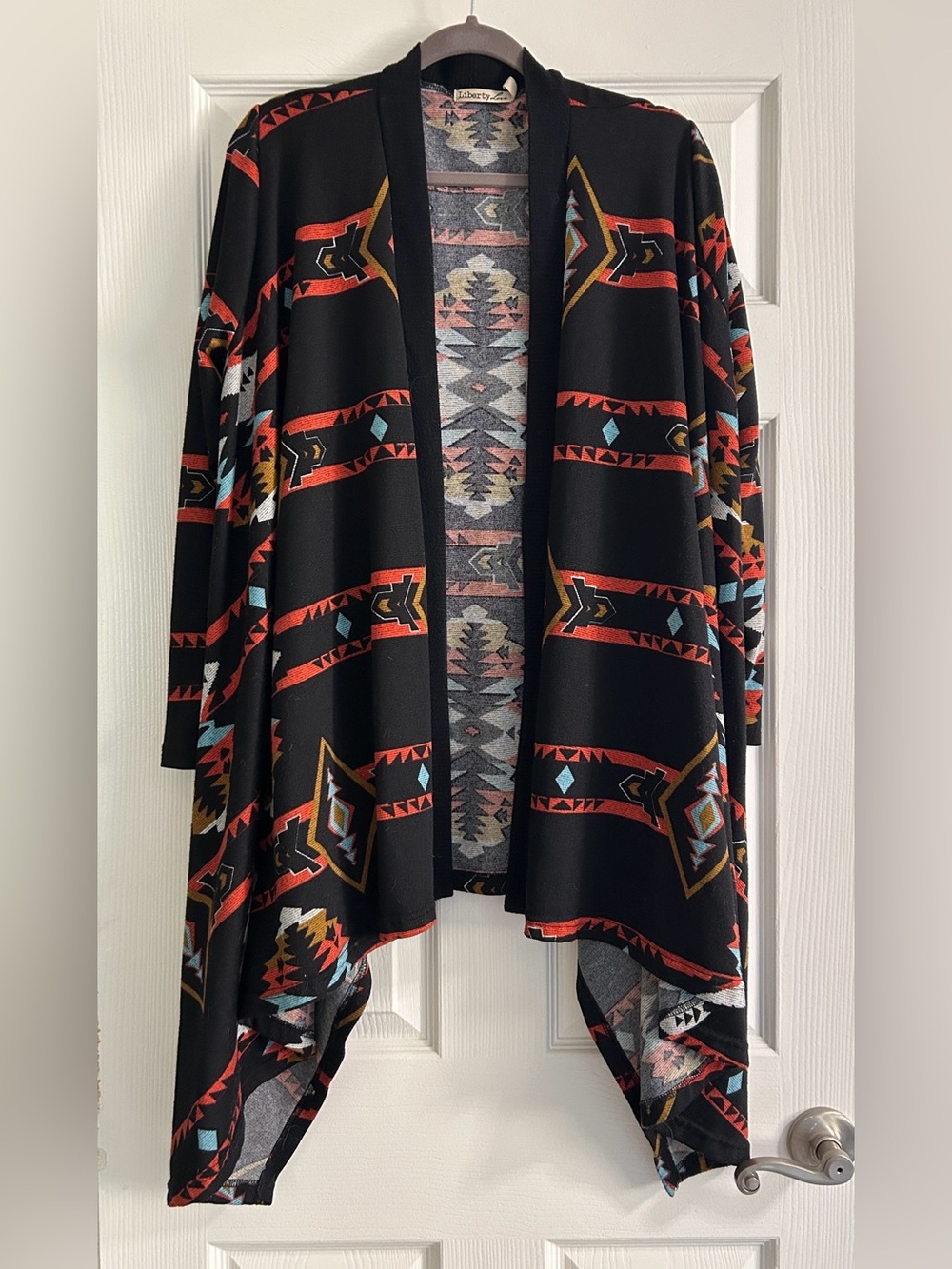 Liberty Love Southwestern Cardigan Large Aztec Waterfall Western Boho - Picture 3 of 15